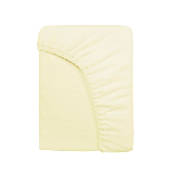 Prześcieradło frotte z gumką 200x220 kolor krem zdjęcie 2
