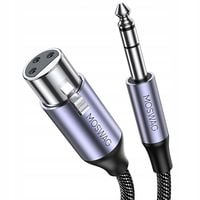 Kabel XLR męski na jack 6,35 mm stereofoniczny TRS męski na męski XLR