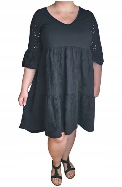 Muślinowa wiosenna SUKIENKA DAMSKA plus size oversize zdjęcie 1