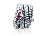 Rodowany srebrny charms do pandora wąż snake cyrkonie srebro 925 BEAD165S