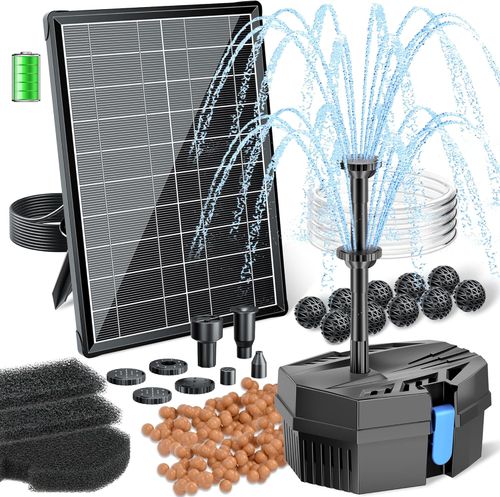 Solarny filtr do stawu z pompą Biling 8W 405L/h z akumulatorem i 10 dyszami na Arena.pl