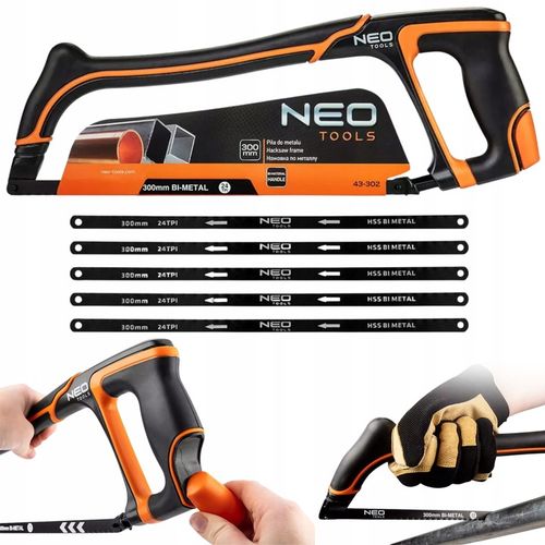 NEO Piła Ręczna Do Metalu Brzeszczot 300mm + 5 Zapasowych Brzeszczotów na Arena.pl