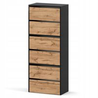 SZAFKA NA BUTY WYSOKA PÓŁKA STOJAK REGAŁ NA PRZEDPOKÓJ LOFT CZARNA