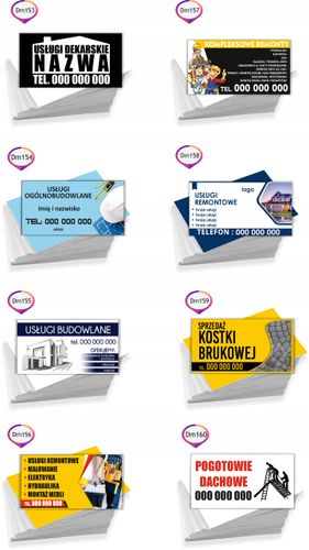 Wizytówki reklamowe firmowe 200 szt różne wzory WYKOŃCZENIA WNĘTRZ na Arena.pl