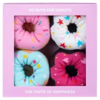 KOLOROWE SKARPETKI PUDEŁKO PĄCZKI DONUTS ŚMIESZNY PREZENT NA 40 URODZINY