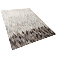 Dywan patchwork skórzany 160 x 230 cm biało-szary MALDAN