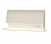 Laura Biaggi - elegancka torebka wizytowa łańcuszek jasny beż mat JP115