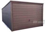 GARAŻ BLASZANY 3m x 6m poziom - spad tył - Brama uchylna BOX80 3x6