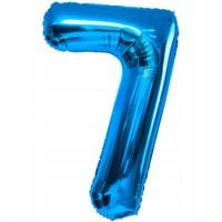 balon cyfra 7 niebieski na urodziny foliowy dekoracja impreza 70cm ozdoba