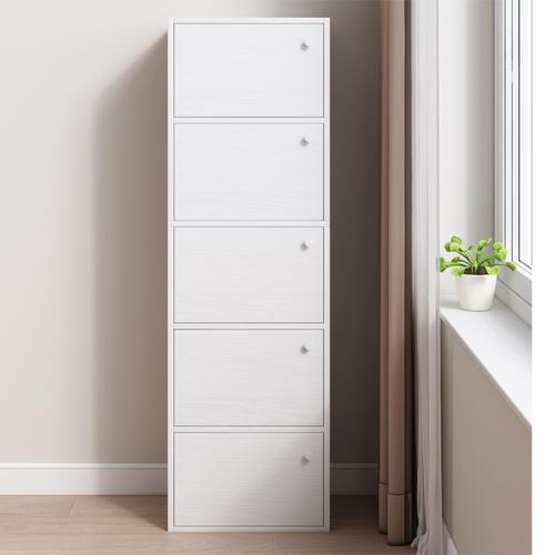 NOWOCZESNA POJEMNA KOMODA SZAFKA DUŻA BIAŁA SKANDYNAWSKI LOFT RETRO 5 PÓŁEK na Arena.pl