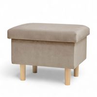 Beżowy Podnóżek do fotela, Pufa ze schowkiem