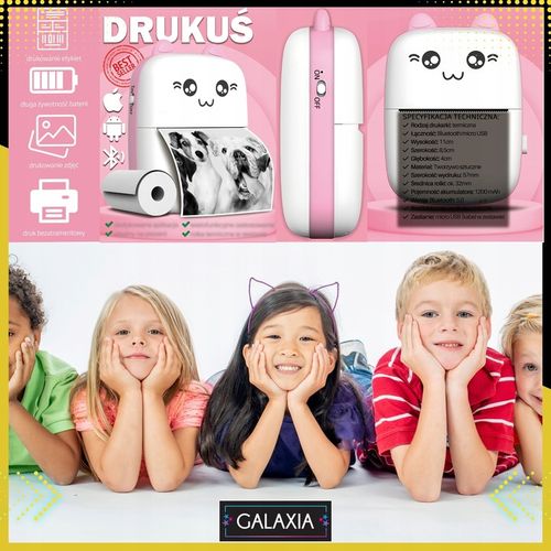 Mini Drukarka Termiczna DRUKUŚ ORYGINALNY Do Zdjęć Przenośna + 11 ROLEK na Arena.pl