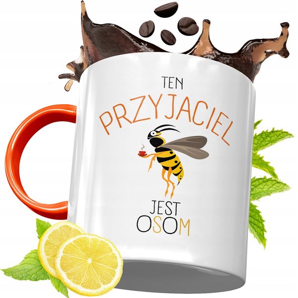 Kubek Pomarańczowy Dla Przyjaciela Przyjaciółki Z Nadrukiem Ze Zdjęciem zdjęcie 1