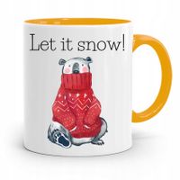 Kubek Żółty Świąteczny Pod Choinkę Na Mikołaja Z Nadrukiem Ze Zdjęciem