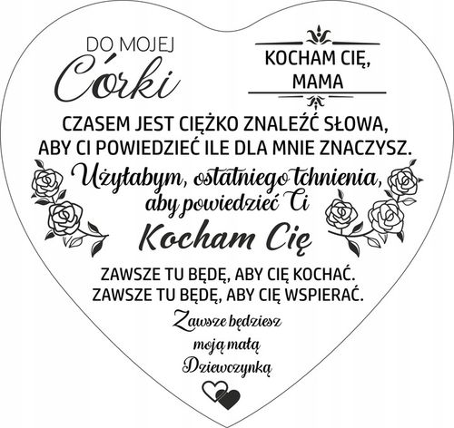 Srebrny Łańcuszek Zawieszka SERCE NASZYJNIK DLA CÓRKI OD MAMY Grawer BOX na Arena.pl