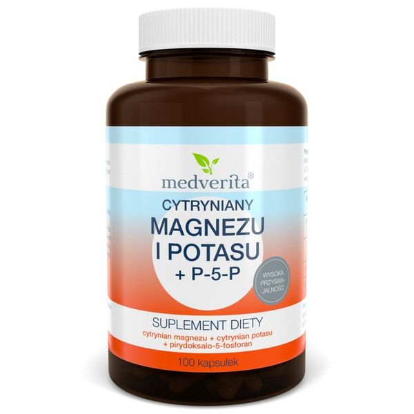 Magnez + Potas cytrynian + P-5-P B6 - 100 kapsułek zdjęcie 1