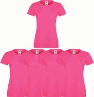 KOSZULKI DAMSKIE BAWEŁNIANE ROZMIAR S RÓŻOWE 5 SZTUK