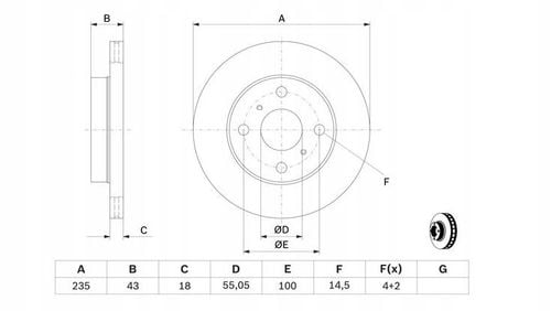 TARCZA HAM PRZOD 235X18 V BOSCH na Arena.pl