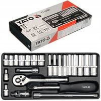 YATO ZESTAW NARZĘDZIOWY KLUCZE NASADOWE GRZECHOTKA 1/4'' 23el. 4-13MM