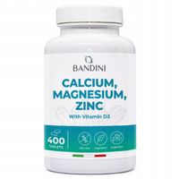 Bandini Wapń Magnez Cynk Witamina D3 + K2 MK7 400 Tabletki Wegetariańskie