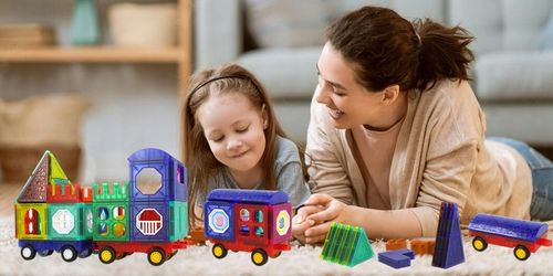 KLOCKI MAGNETYCZNE 3D Edukacyjne DUŻE PANELE Konstrukcyjne ZESTAW 72 el. na Arena.pl