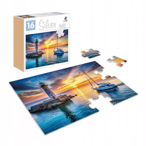 Piękne puzzle z widokiem na latarnię morską - Silver Alexander 24 elementy na Arena.pl