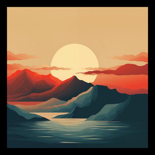 Plakat 30x30cm Zachód Słońca nad Górami na Arena.pl