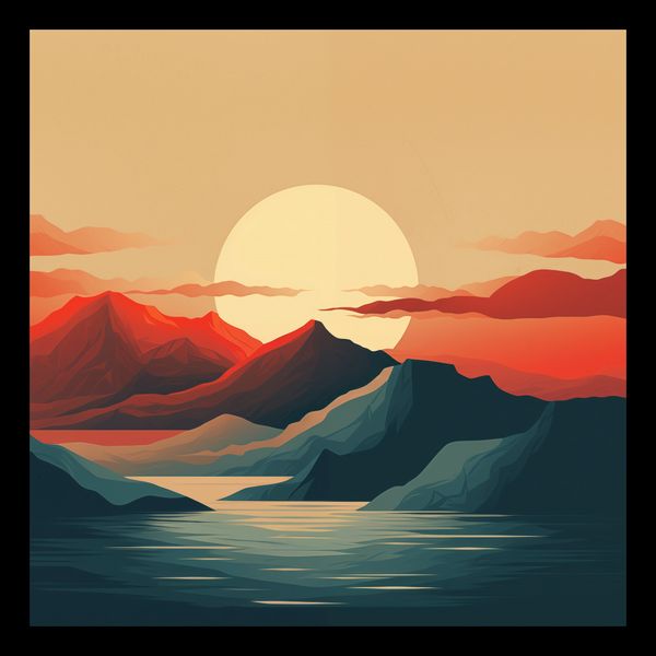 Plakat 30x30cm Zachód Słońca nad Górami zdjęcie 2