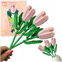 KLOCKI KWIATY KONSTRUKCYJNE TULIPANY 3X BUKIET DO BUDOWANIA WALENTYNKI