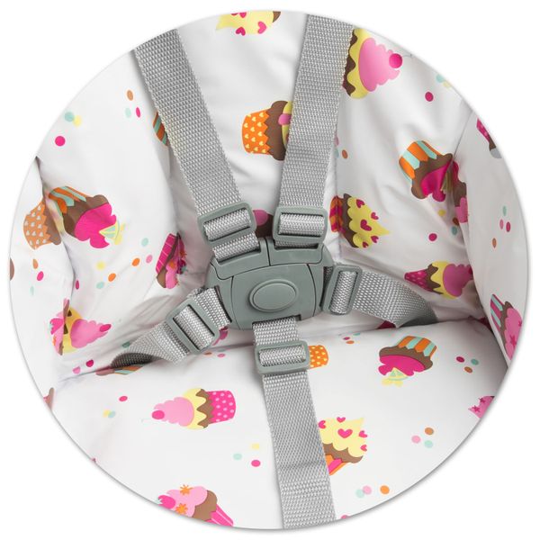 Krzesełko do karmienia Eldo biało-różowy zdjęcie 13