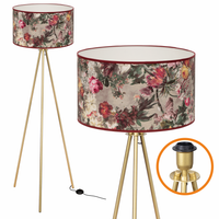 Lampa Podłogowa Trigni Złota Mat 136cm Cerlux Kwiatowy PEONY abażur 40/25