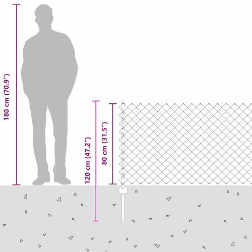 Ogrodzenie z słupkami Zielony 0.8 x 10 m Stal na Arena.pl
