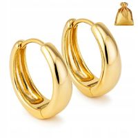 POZŁACANE GRUBE KOLCZYKI KÓŁKA ZE STALI CHIRURGICZNEJ KOŁA KLASYCZNE 2,1 CM