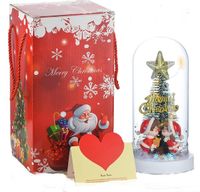 CHOINKA W SZKLE PODŚWIETLANA LED OZDOBA ŚWIĄTECZNA