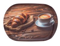 Taca dekoracyjna z melaminy 33 x 23 x 2,7 cm wygodne uchwyty kawa rogalik