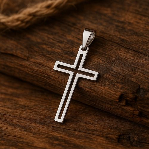 SREBRNY KRZYŻYK MĘSKI NA ŁAŃCUSZEK, SREBRO PRÓBA 925, DLA NIEGO, NOWOCZESNY na Arena.pl