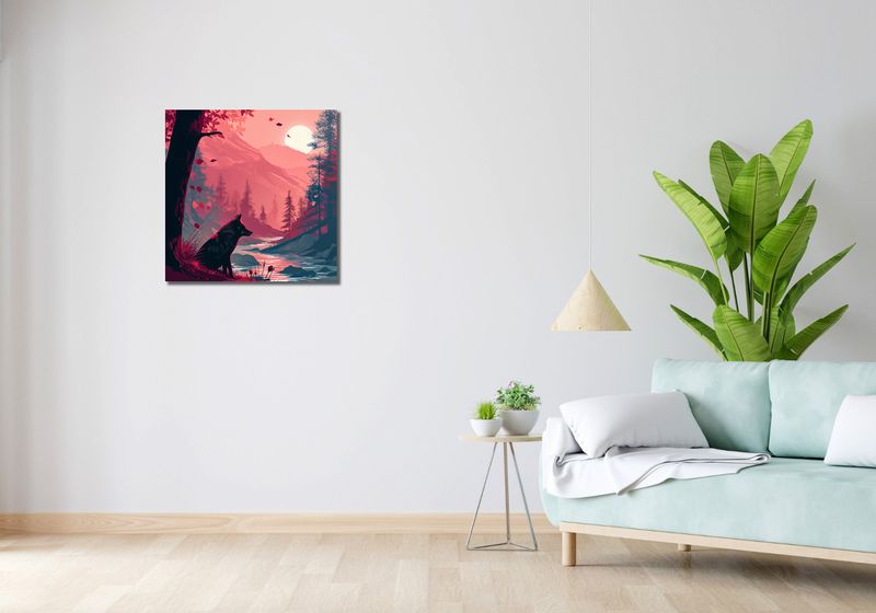 Obraz 60x60cm Wilk Przy Brzegu Lasu zdjęcie 2