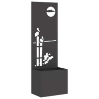 Donica ogrodowa z dekoracyjną płytą Czarny 50 x 140 cm