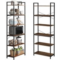 REGAŁ PÓŁKA INDUSTRIALNY STOJĄCY 6 PÓŁEK DRABINKA NA KSIĄŻKI JASNY BRĄZ