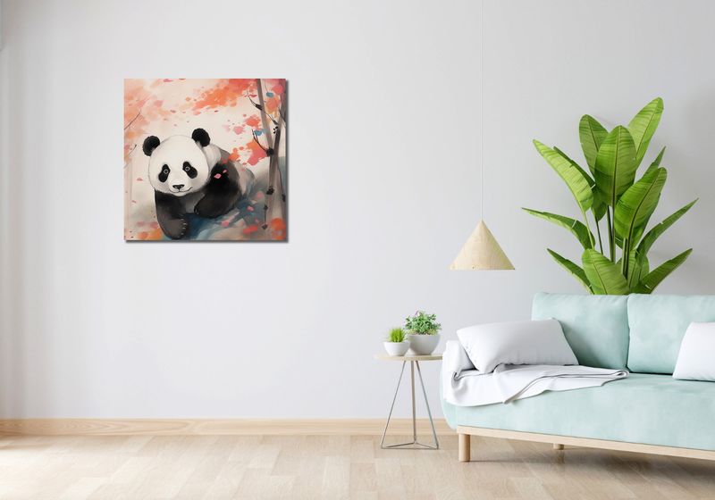 Obraz 70x70cm Panda wśród Klonów zdjęcie 2