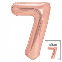BALON FOLIOWY CYFRĄ CYFERKA 7 ROSE GOLD NA IMPREZE URODZINOWĄ 40cm