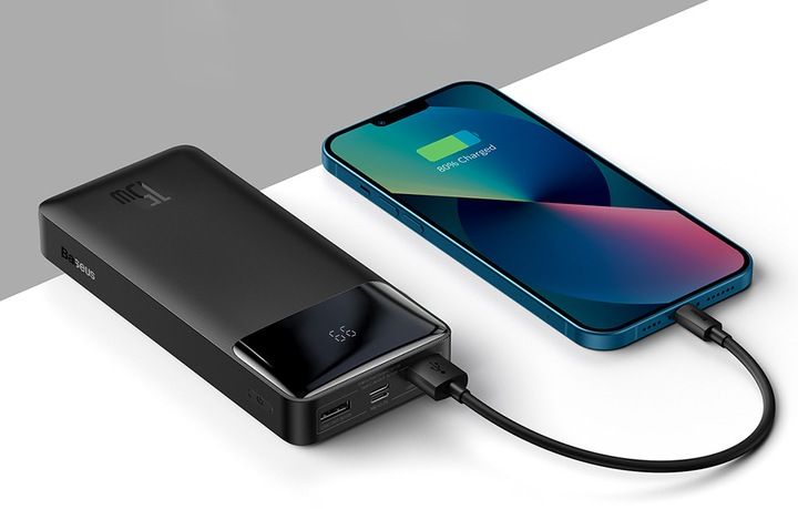 BASEUS UNIWERSALNY POWER BANK 20000MAH 2X USB USB-C QC 15W KABEL MICRO USB zdjęcie 10