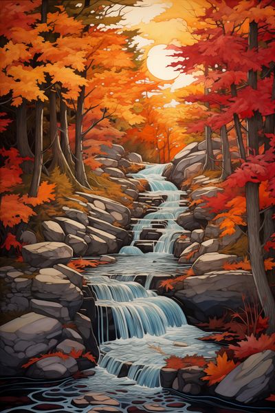 Plakat 20x30cm Jesienne Wodospady zdjęcie 1