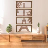 OBRAZ AŻUROWY 68x128 CM RAMA DĘBOWA 4-CZĘŚCIOWY