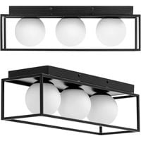 lampa sufitowa nowoczesna 3 punktowa e9 - szklane kule w ramie