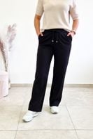 Simili Spodnie Damskie Prosta Nogawka Czarne 1