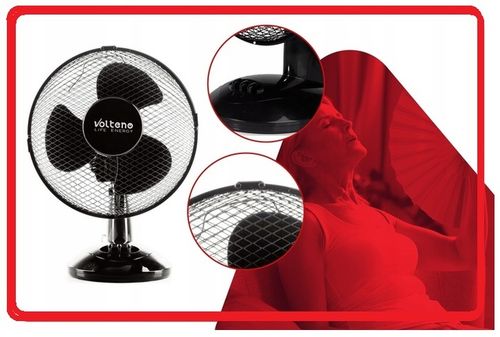 WENTYLATOR BIURKOWY STOŁOWY STOJĄCY CICHY 22cm CYRKULATOR CZARNY 2 TRYBY na Arena.pl