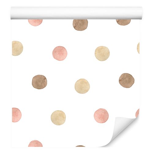 Tapeta Dziecięca W Stylu Boho Akwarelowe KROPKI Pastelowe Groszki na Arena.pl