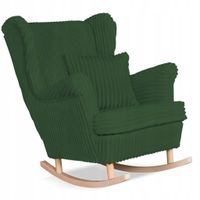 Fotel uszak Rene bujany skandynawski  sztruks zielony TOP