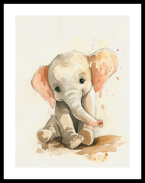 Plakat 30x40cm Siwy Słonik zdjęcie 3